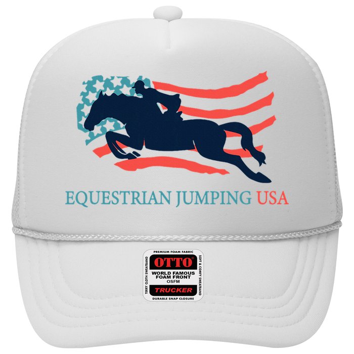 Horse Rider Equestrian Jumping Usa Team Coach American Flag Trucker Hat