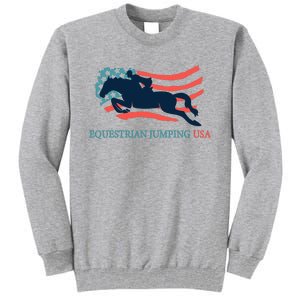 Horse Rider Equestrian Jumping Usa Team Coach American Flag Tall Sweatshirt