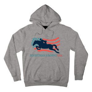 Horse Rider Equestrian Jumping Usa Team Coach American Flag Tall Hoodie