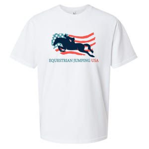 Horse Rider Equestrian Jumping Usa Team Coach American Flag Sueded Cloud Jersey T-Shirt