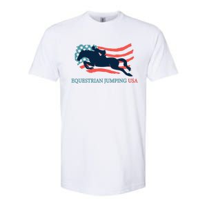 Horse Rider Equestrian Jumping Usa Team Coach American Flag Softstyle CVC T-Shirt