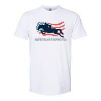 Horse Rider Equestrian Jumping Usa Team Coach American Flag Softstyle CVC T-Shirt