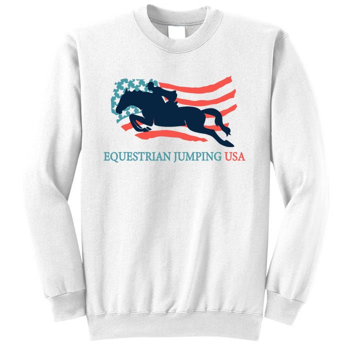 Horse Rider Equestrian Jumping Usa Team Coach American Flag Sweatshirt