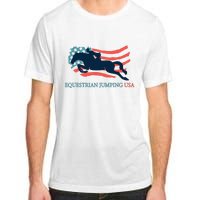 Horse Rider Equestrian Jumping Usa Team Coach American Flag Adult ChromaSoft Performance T-Shirt