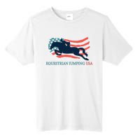 Horse Rider Equestrian Jumping Usa Team Coach American Flag Tall Fusion ChromaSoft Performance T-Shirt