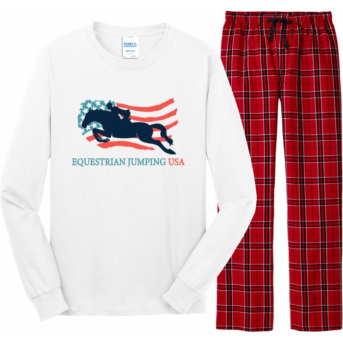 Horse Rider Equestrian Jumping Usa Team Coach American Flag Long Sleeve Pajama Set