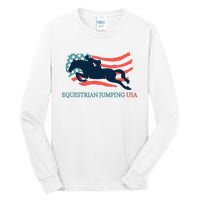 Horse Rider Equestrian Jumping Usa Team Coach American Flag Tall Long Sleeve T-Shirt