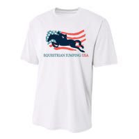 Horse Rider Equestrian Jumping Usa Team Coach American Flag Performance Sprint T-Shirt