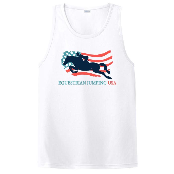 Horse Rider Equestrian Jumping Usa Team Coach American Flag PosiCharge Competitor Tank