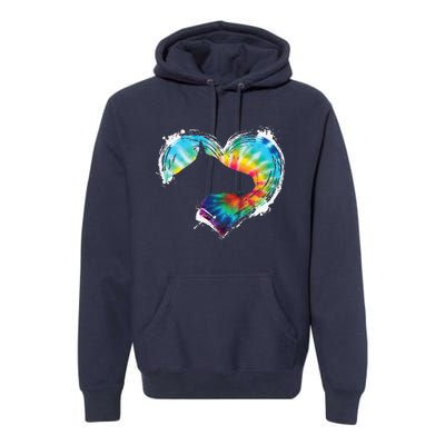 Horse Riding Equestrian Horseback Horses Tie Dye Premium Hoodie