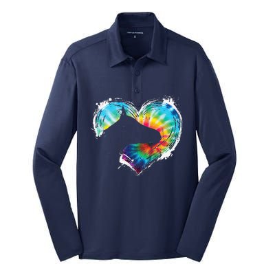 Horse Riding Equestrian Horseback Horses Tie Dye Silk Touch Performance Long Sleeve Polo