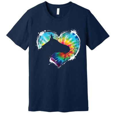 Horse Riding Equestrian Horseback Horses Tie Dye Premium T-Shirt