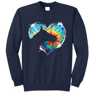 Horse Riding Equestrian Horseback Horses Tie Dye Tall Sweatshirt