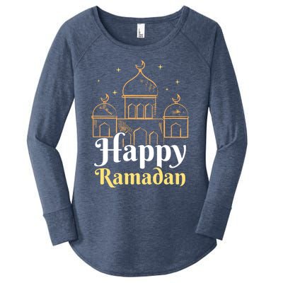 Happy Ramadan Eid Kareem Muslim Mubarak Gift Women's Perfect Tri Tunic Long Sleeve Shirt