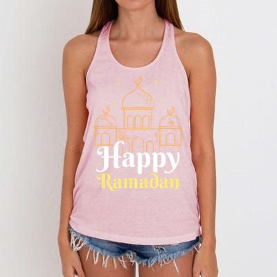 Happy Ramadan Eid Kareem Muslim Mubarak Gift Women's Knotted Racerback Tank