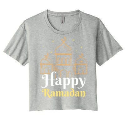 Happy Ramadan Eid Kareem Muslim Mubarak Gift Women's Crop Top Tee