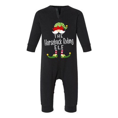 Horseback Riding Elf Group Christmas Funny Pajama Party Infant Fleece One Piece