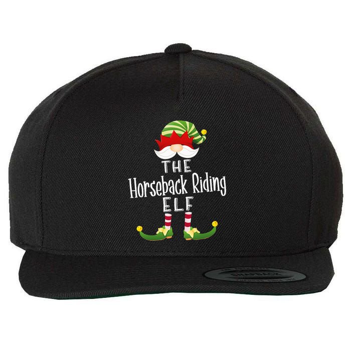 Horseback Riding Elf Group Christmas Funny Pajama Party Wool Snapback Cap