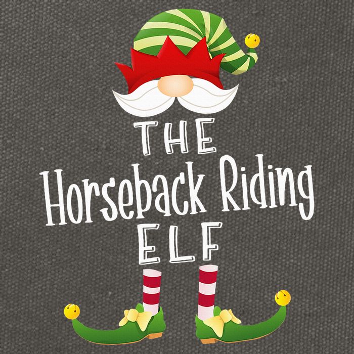 Horseback Riding Elf Group Christmas Funny Pajama Party Cotton Canvas Backpack