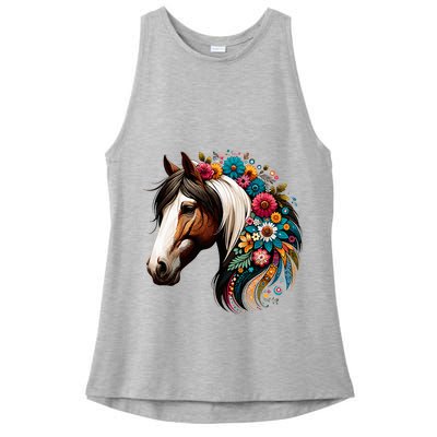 Horse Riding Equestrian Horse Portrait Western Horseback Ladies PosiCharge Tri-Blend Wicking Tank
