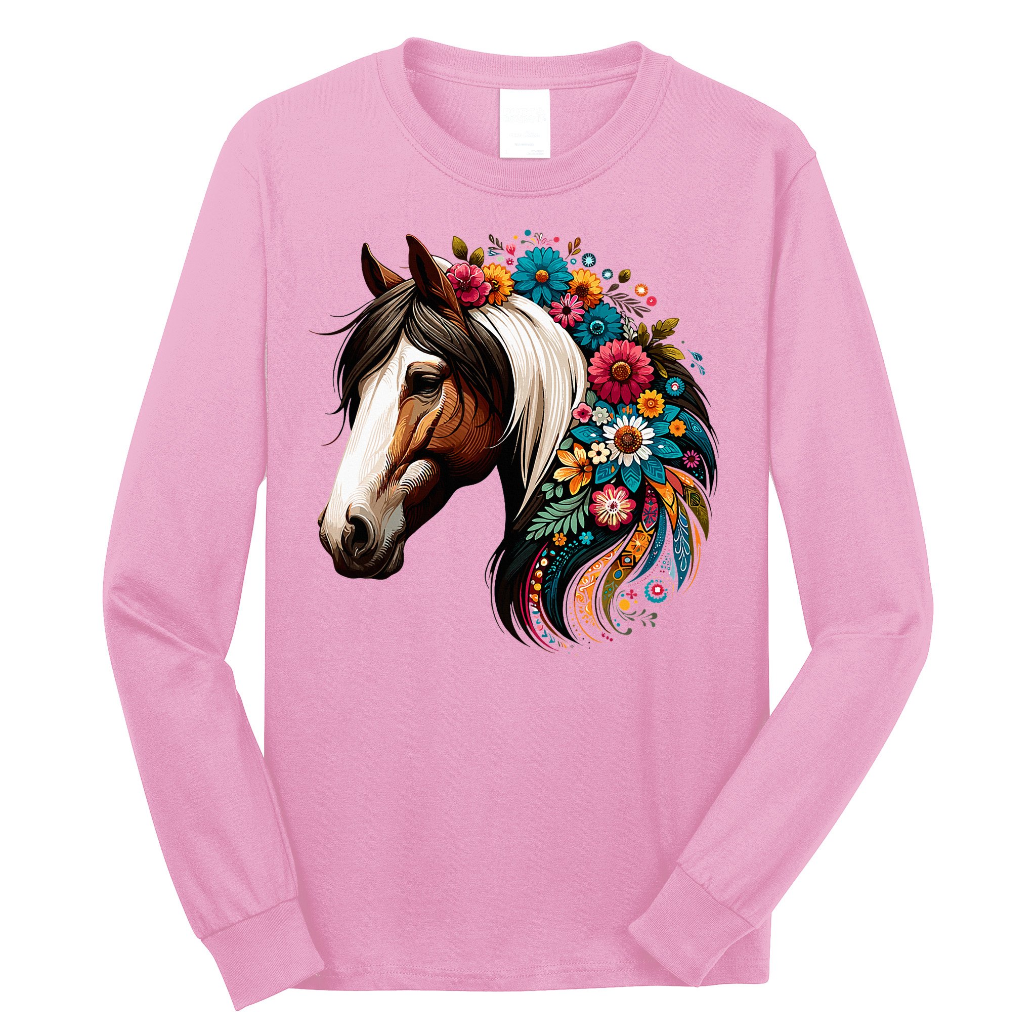 Horse Riding Equestrian Horse Portrait Western Horseback Long Sleeve Shirt