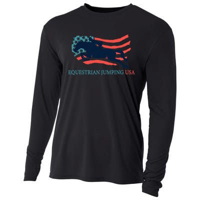 Horse Rider Equestrian Jumping Usa Team Coach American Flag Cooling Performance Long Sleeve Crew