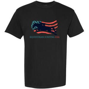 Horse Rider Equestrian Jumping Usa Team Coach American Flag Garment-Dyed Heavyweight T-Shirt