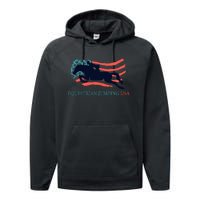 Horse Rider Equestrian Jumping Usa Team Coach American Flag Performance Fleece Hoodie