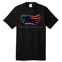 Horse Rider Equestrian Jumping Usa Team Coach American Flag Tall T-Shirt