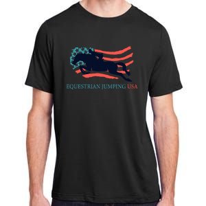 Horse Rider Equestrian Jumping Usa Team Coach American Flag Adult ChromaSoft Performance T-Shirt