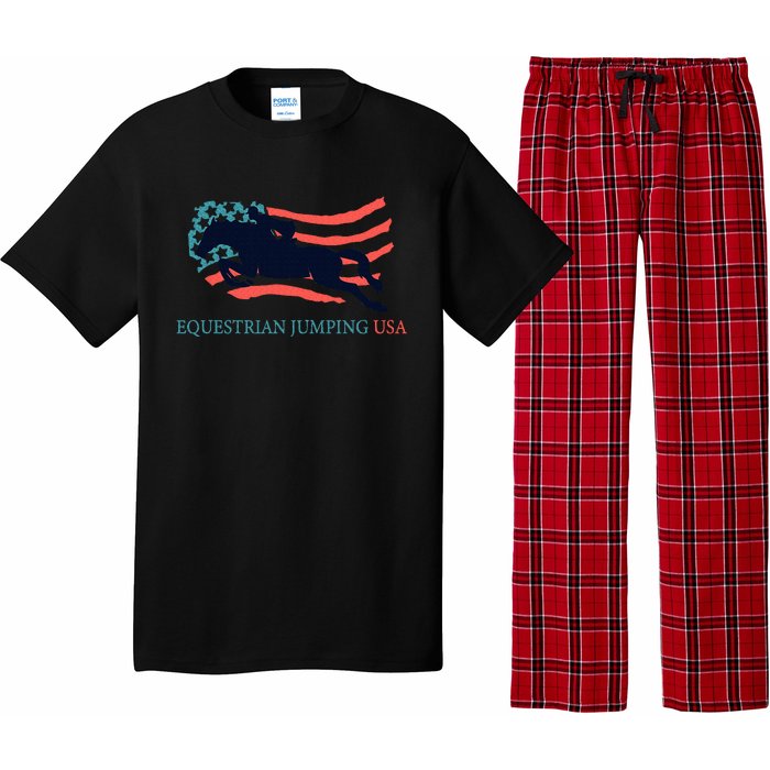 Horse Rider Equestrian Jumping Usa Team Coach American Flag Pajama Set