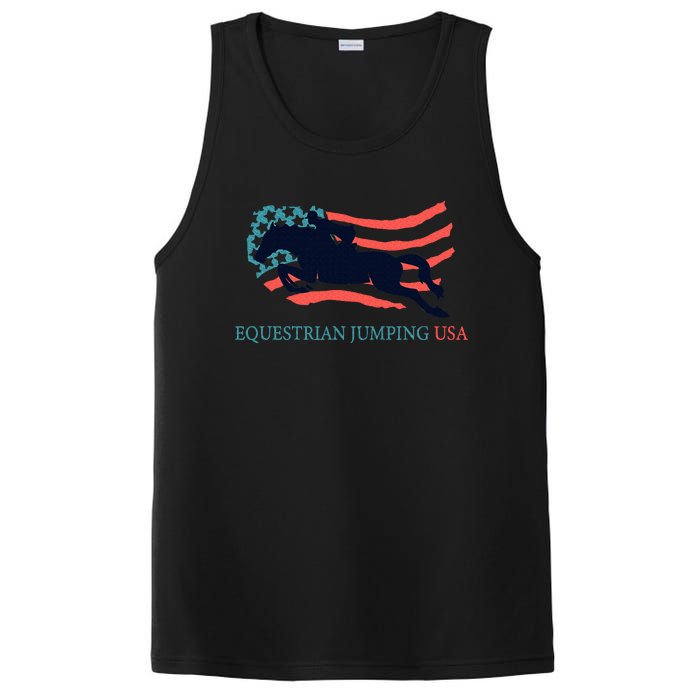 Horse Rider Equestrian Jumping Usa Team Coach American Flag PosiCharge Competitor Tank