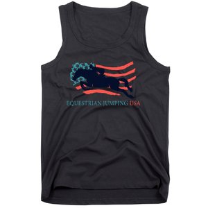 Horse Rider Equestrian Jumping Usa Team Coach American Flag Tank Top