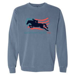 Horse Rider Equestrian Jumping Usa Team Coach American Flag Garment-Dyed Sweatshirt