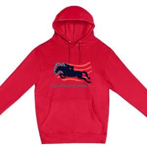 Horse Rider Equestrian Jumping Usa Team Coach American Flag Premium Pullover Hoodie