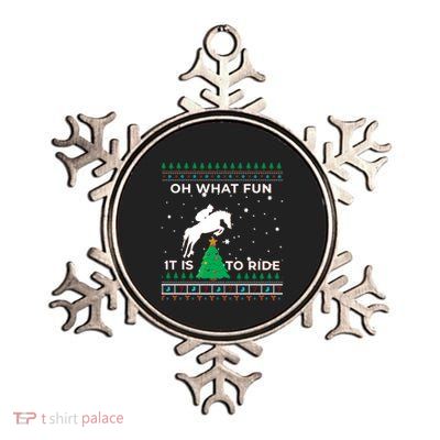 Horse Rider Equestrian Cow Ugly Christmas Jumper Gift Metallic Star Ornament
