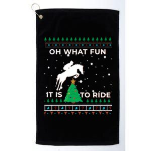 Horse Rider Equestrian Cow Ugly Christmas Jumper Gift Platinum Collection Golf Towel