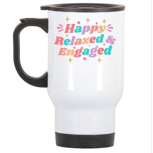 Happy Relaxed & Engaged Fiancée Fiance Couple Engaged Stainless Steel Travel Mug