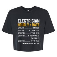 Hourly Rate Electricity Electrician Bella+Canvas Jersey Crop Tee