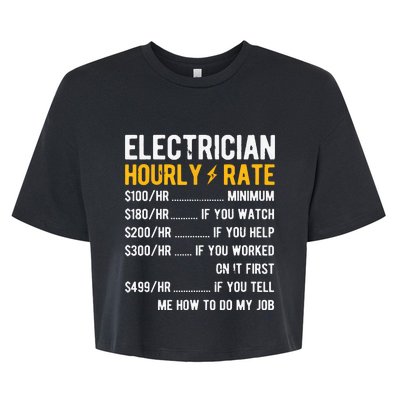 Hourly Rate Electricity Electrician Bella+Canvas Jersey Crop Tee