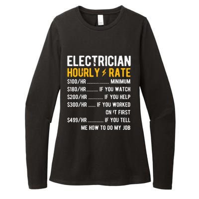 Hourly Rate Electricity Electrician Womens CVC Long Sleeve Shirt