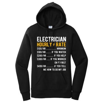 Hourly Rate Electricity Electrician Women's Pullover Hoodie