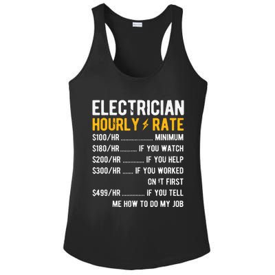 Hourly Rate Electricity Electrician Ladies PosiCharge Competitor Racerback Tank