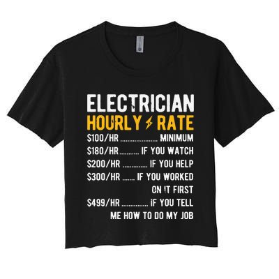 Hourly Rate Electricity Electrician Women's Crop Top Tee