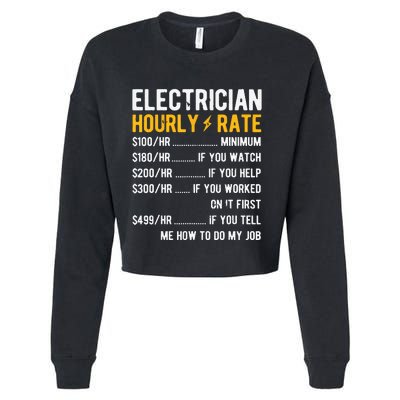 Hourly Rate Electricity Electrician Cropped Pullover Crew