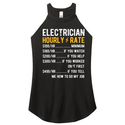 Hourly Rate Electricity Electrician Women’s Perfect Tri Rocker Tank