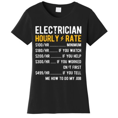 Hourly Rate Electricity Electrician Women's T-Shirt