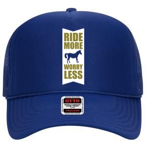 Horse Rider Equestrian Horseback Riding Gift High Crown Mesh Back Trucker Hat