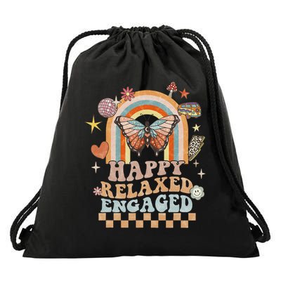 Happy Relaxed Engaged Aba Behavior Analyst Special Education Drawstring Bag