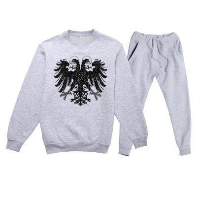 Holy Roman Empire Banner Flag Double Headed Eagle Premium Crewneck Sweatsuit Set